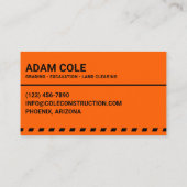 Carte De Visite Services de préparation de site Casque Orange (Dos)