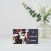 Carte De Visite Services de préparation fiscale Fiers chat-chien a (Debout devant)