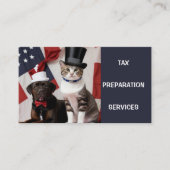 Carte De Visite Services de préparation fiscale Fiers chat-chien a (Devant)