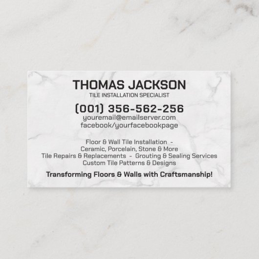 Carte De Visite Services de profilage - Couche de carreaux (Dos)