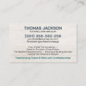 Carte De Visite Services de profilage - Couche de carreaux (Dos)