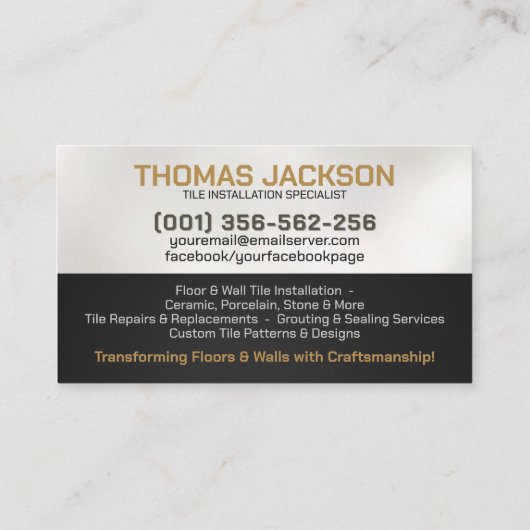 Carte De Visite Services de profilage - Couche de carreaux (Dos)