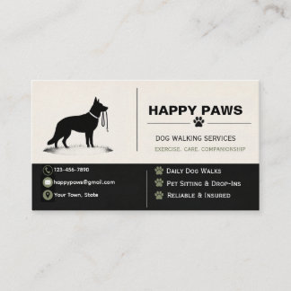 Carte De Visite Services de promenade de chien Berger Allemand