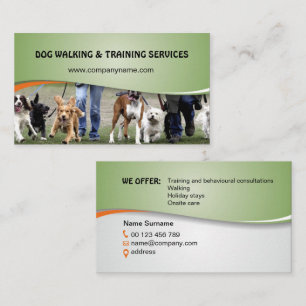 Carte De Visite Services de promenade et de dressage de chiens