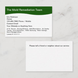 Carte De Visite Services de remédiation des dégâts de moisissure e