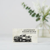 Carte De Visite Services de remorquage | Arrière - plan Grunge Tex (Debout devant)