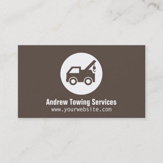 Carte De Visite Services de remorquage de camion marron minimalist (Devant)