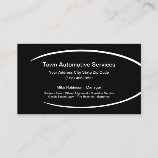 Carte De Visite Services de réparation automobile (Devant)