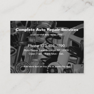 Carte De Visite Services de réparation automobile Thème de pièces