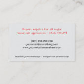 Carte De Visite Services de réparation de matériel (Dos)