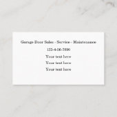 Carte De Visite Services de réparation de portes de garage Double  (Dos)