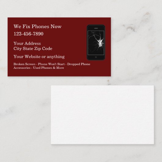 Carte De Visite Services de réparation de smartphone Moderne (Devant / Derrière)