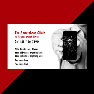 Carte De Visite Services de réparation de téléphones cellulaires