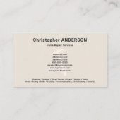 Carte De Visite Services de réparation du marteau et de la maison (Dos)