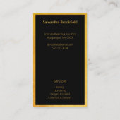 Carte De Visite Services de repassage professionnel Black Gold Ele (Dos)