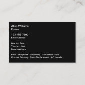 Carte De Visite Services de restauration automobile cool (Dos)