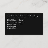 Carte De Visite Services de restauration automobile cool (Dos)