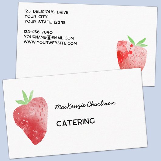 Carte De Visite Services de restauration de l'aquarelle fraise