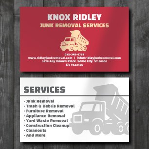 Carte De Visite Services de retrait de déchets Professionnel Rouge