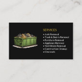 Carte De Visite Services de retrait de déchets professionnels noir (Dos)
