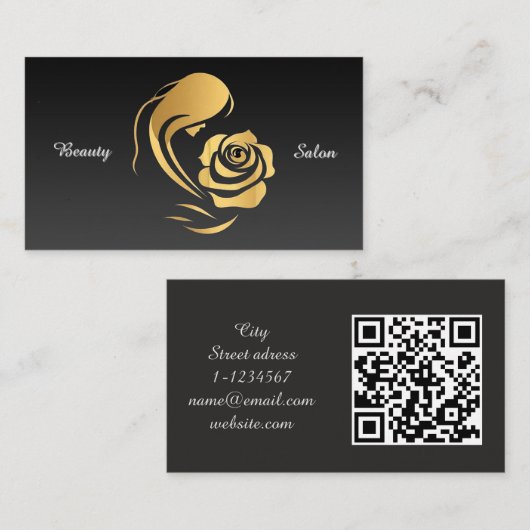 Carte De Visite Services de Salon de Beauté (Devant / Derrière)