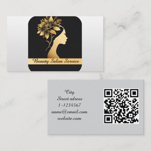 Carte De Visite Services de Salon de Beauté (Devant / Derrière)