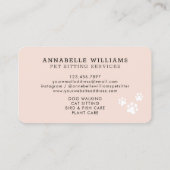 Carte De Visite Services de salon pour animaux de compagnie Rose G (Dos)