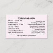 Carte De Visite Services de santé à domicile (Dos)