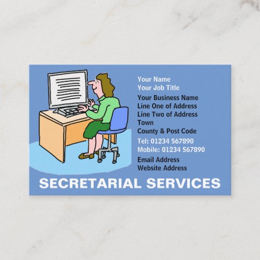 Carte De Visite Services de secrétariat (Devant)