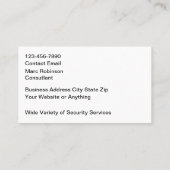 Carte De Visite Services de sécurité Moderne Abstrait (Dos)