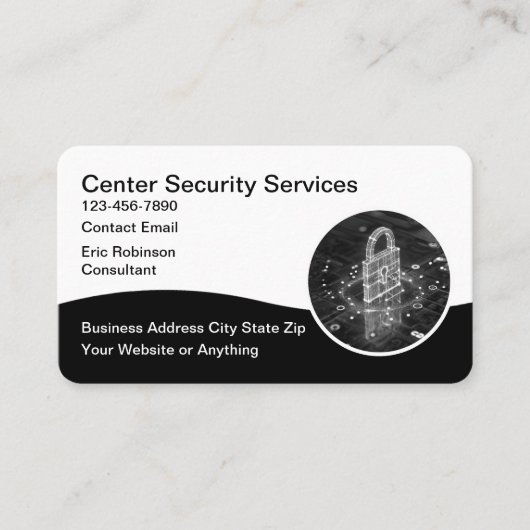 Carte De Visite Services de sécurité modernes simples (Devant)