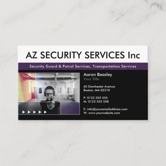 Carte De Visite Services de sécurité | Police privée (Devant)