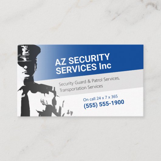 Carte De Visite Services de sécurité | Police privée (Devant)