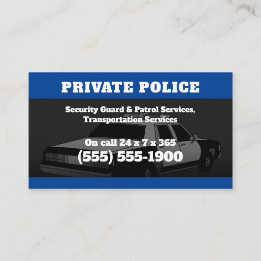 Carte De Visite Services de sécurité | Police privée (Devant)