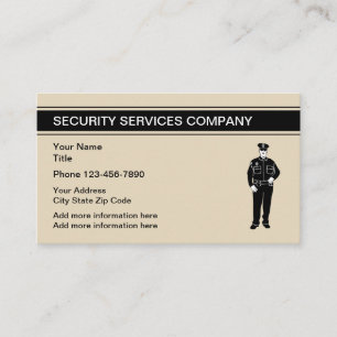 Carte De Visite Services de sécurité simples