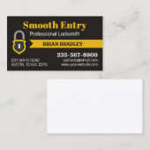 Carte De Visite Services de serrurier professionnel avec graphique (Devant / Derrière)