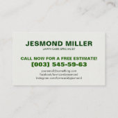 Carte De Visite Services de soins de la pelouse - illustration de  (Dos)