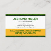 Carte De Visite Services de soins de la pelouse - Paysage (Dos)