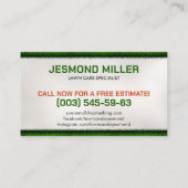 Carte De Visite Services de soins de la pelouse - Paysage (Dos)