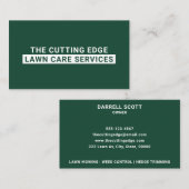 Carte De Visite Services De Soins De La Pelouse Vert Et Blanc (Devant / Derrière)