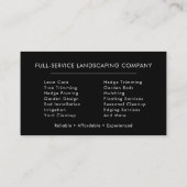 Carte De Visite Services de soins de pelouse modernes (Dos)