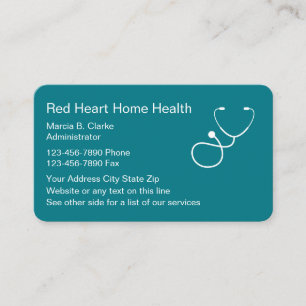 Carte De Visite Services de soins infirmiers à domicile
