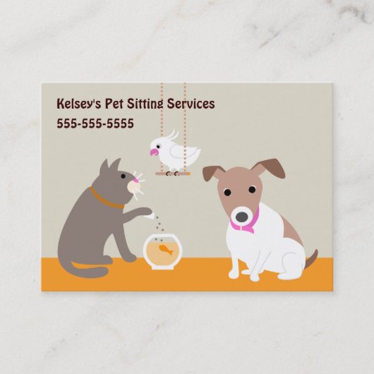 Carte De Visite Services de soins pour animaux (Devant)