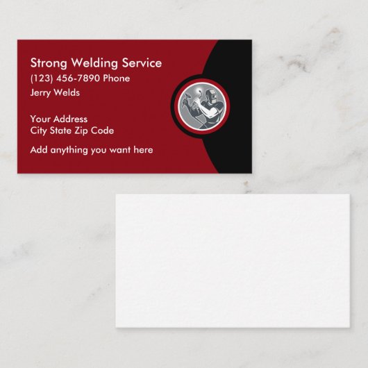 Carte De Visite Services de soudage professionnels (Devant / Derrière)