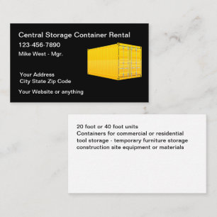 Carte De Visite Services de stockage de conteneurs de fret
