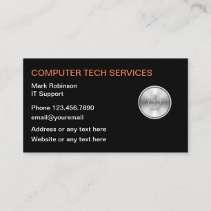 Carte De Visite Services de support technique informatique avec lo