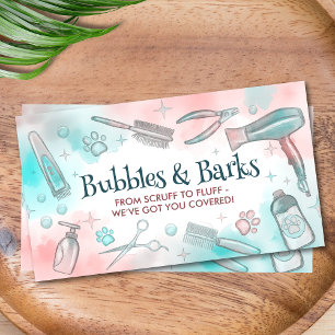 Carte De Visite Services de toilettage pour animaux - Aquarelle