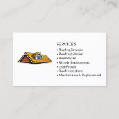 Carte De Visite Services de toiture professionnels Couvreur (Dos)