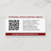 Carte De Visite Services de toiture professionnels - Couvreur (Dos)