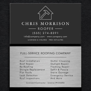 Carte De Visite Services de Toiture Professionnels Métalliques